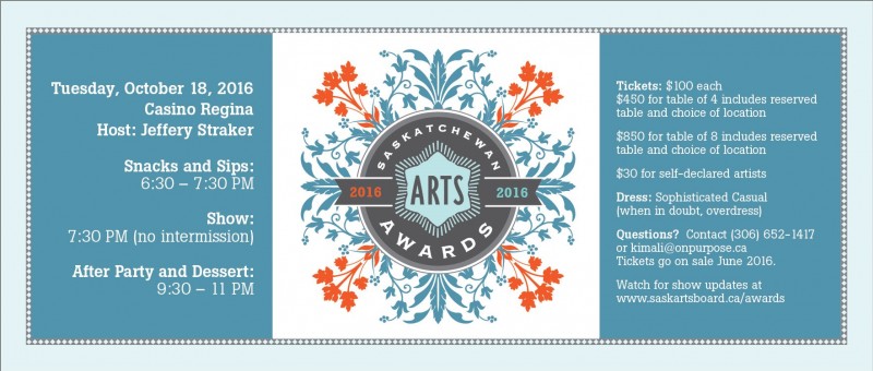 2016 Saskatchewan Arts Awards Nominees Announced