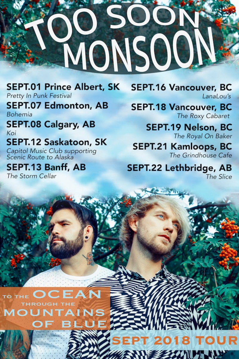 New Music, September Tour Dates & Studio News From Too Soon Monsoon
