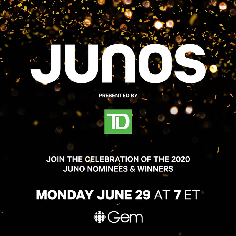 The JUNOS to Announce Winners During Virtual Event June 29 on CBC Music and CBC Gem, 