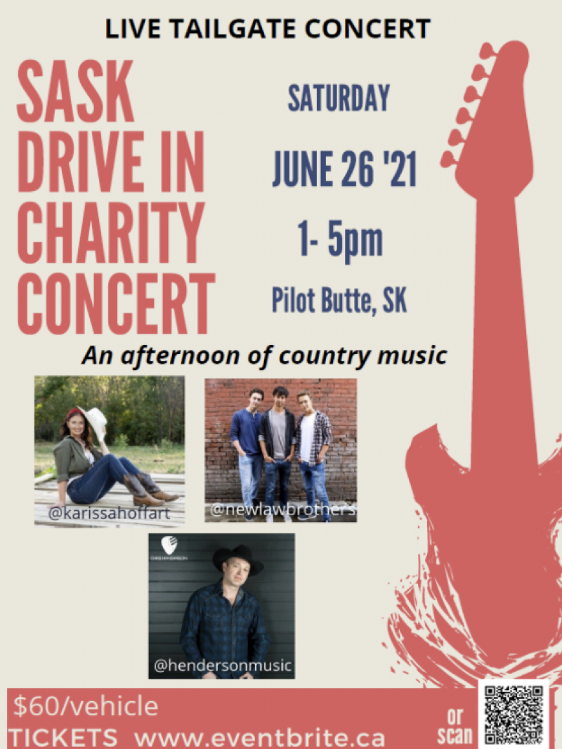 Sask Drive In Charity Concert In Pilot Butte,SK