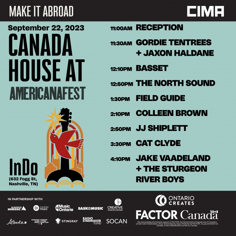 SaskMusic and artists at Canada House - AmericanaFest 2023