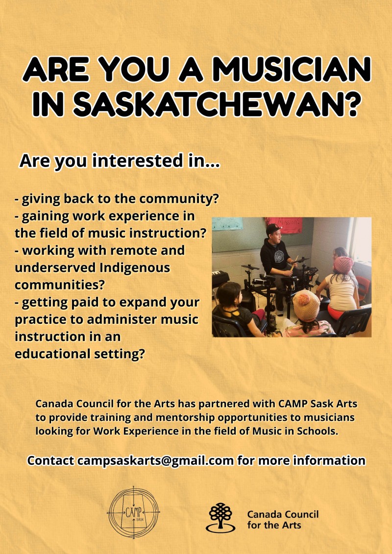 Calling Saskatchewan Musicians: Exciting Opportunities with the Community Arts