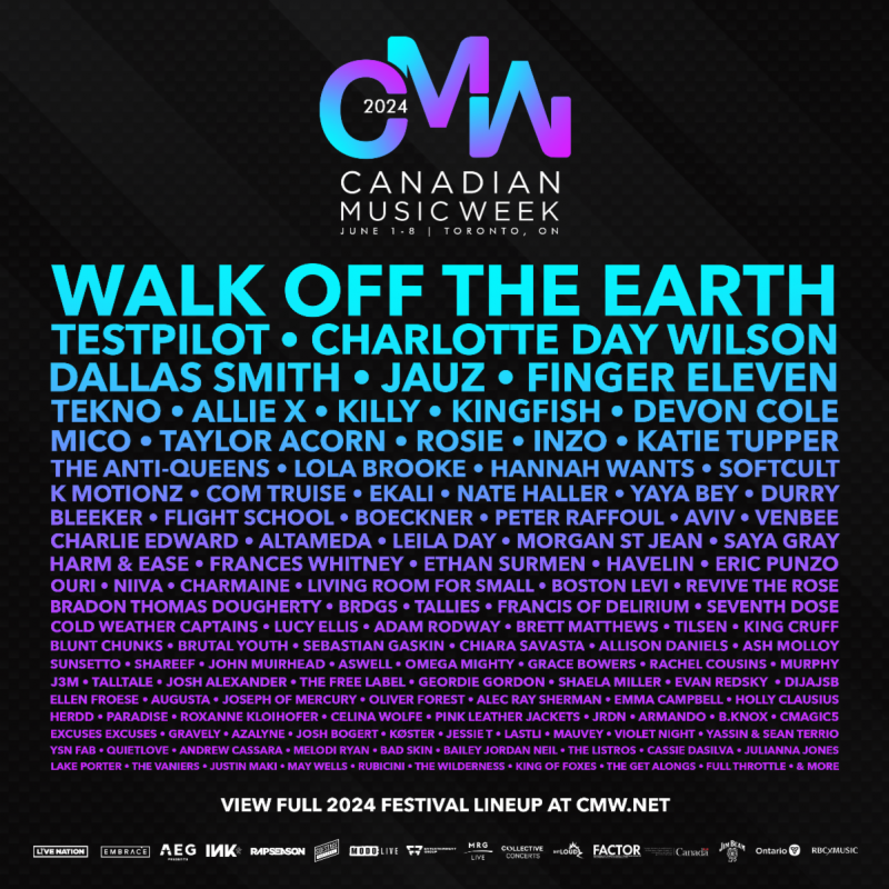 Canadian Music Week, June 1-8/24, Toronto ON