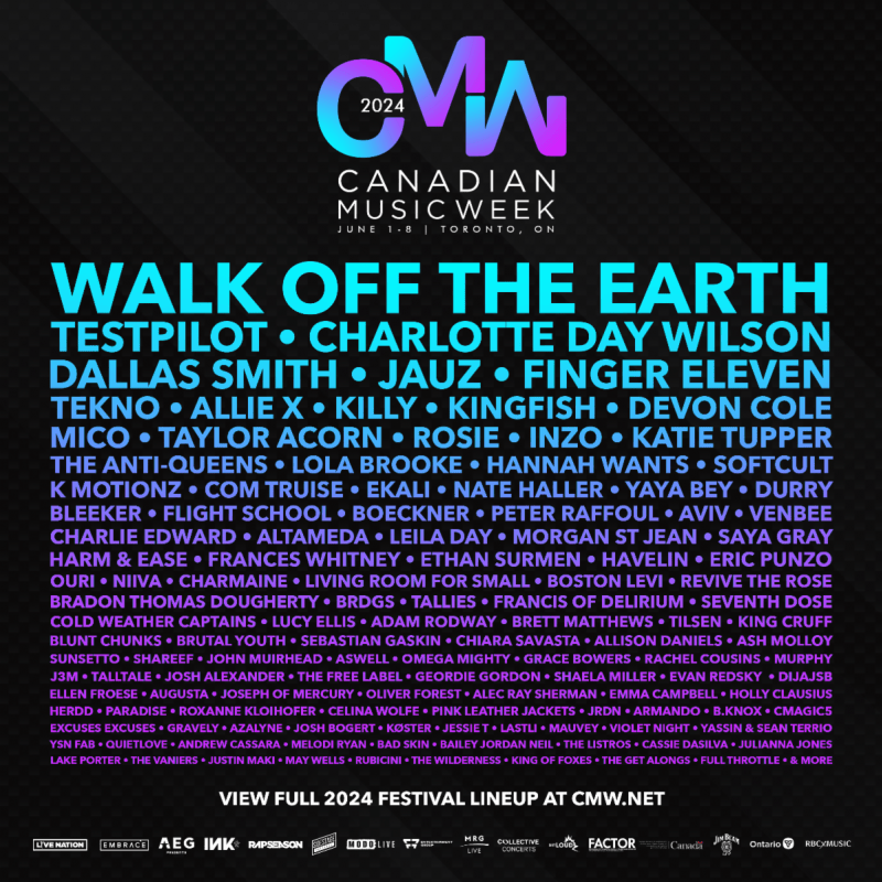 Canadian Music Week, June 1-8/24, Toronto ON