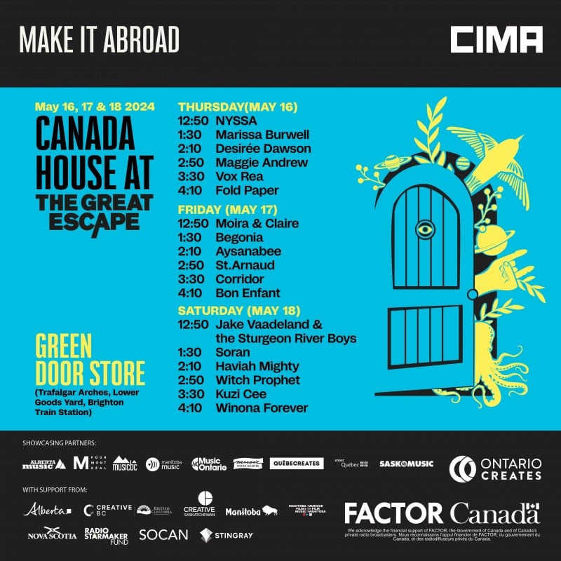 SaskMusic and artists at The Great Escape 2024