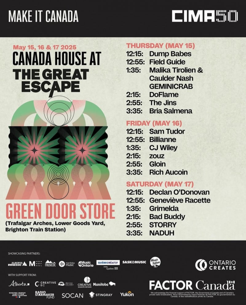 SaskMusic and artists at The Great Escape 2025