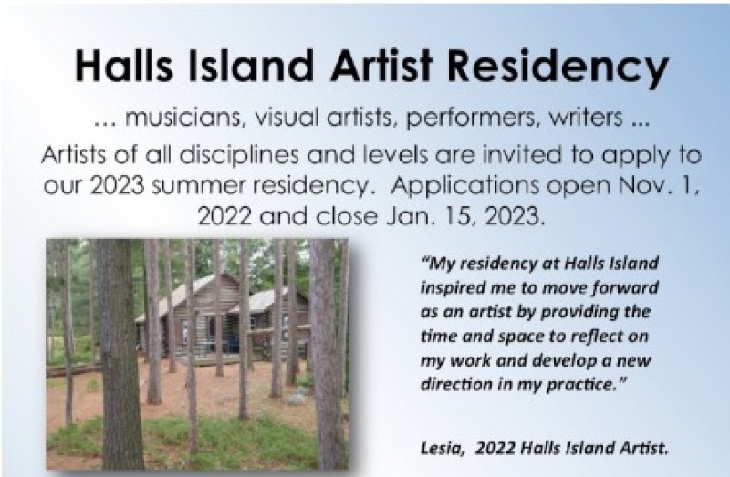 ARTIST IN RESIDENCIES OPPORTUNITY: Halls Island