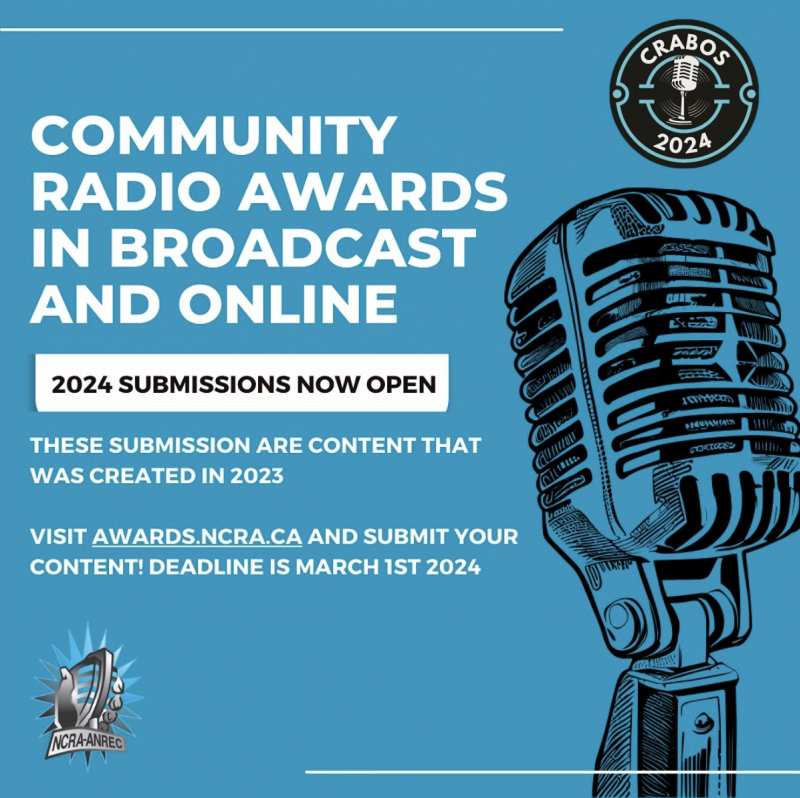 Award Opportunity : NCRA Community Radio Awards (CRABO's 2024)