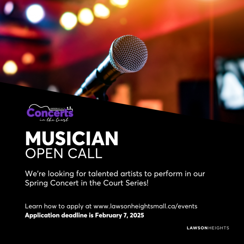 Artist opportunity - Lawson Heights Mall Musician Open Call