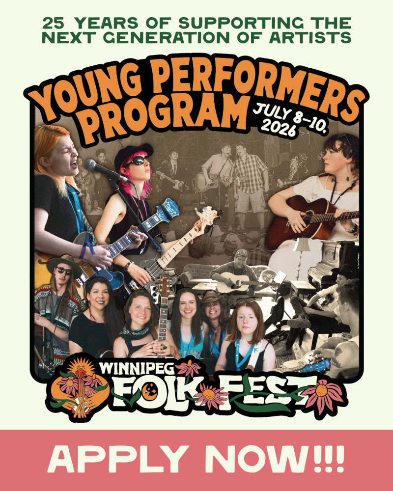 Youth performance opportunity - Winnipeg Folk Fest Young Performers Program 2026 
